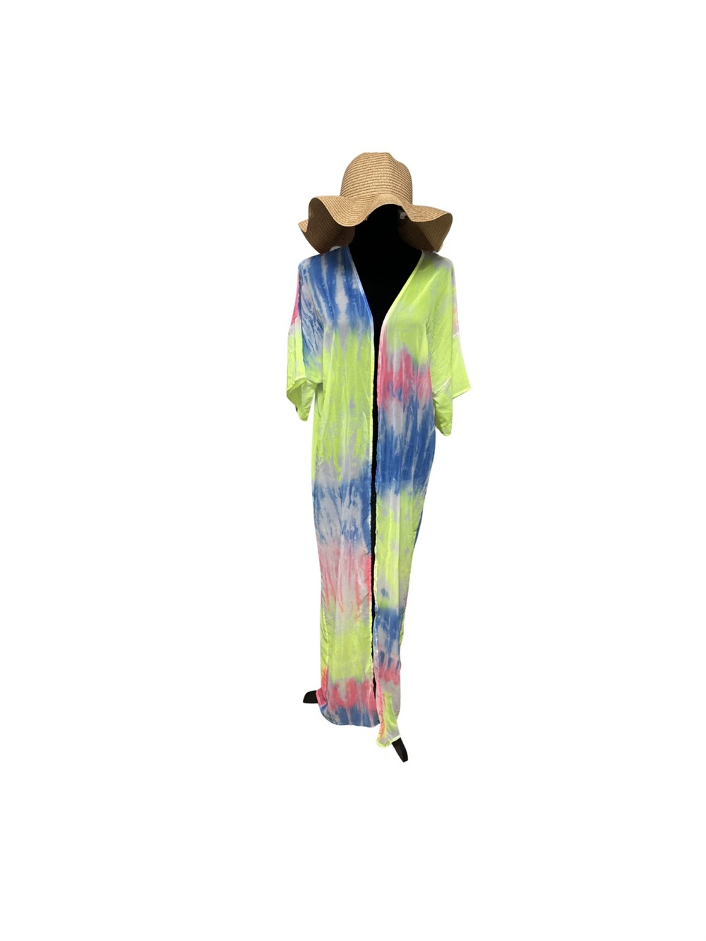 Neon Tie-Dye Long Cover-Up Size M